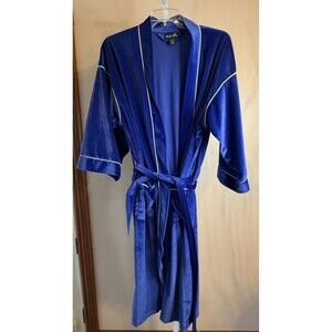 Vtg. Playboy Robe Jacket Acetate Hugh Hefner Smoking Kimono Electric Blue L/XL